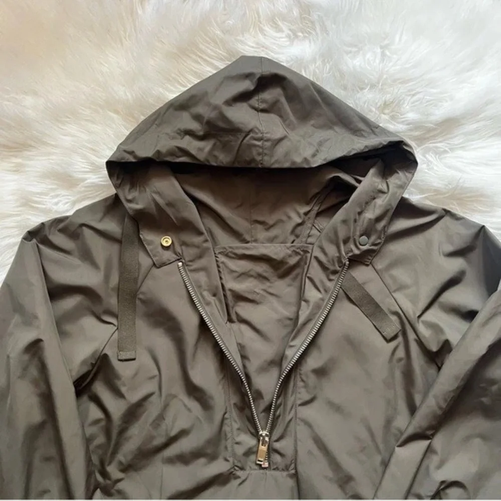 New! REISS London Jenna Short Hooded Parka Windbreaker Jacket in Khaki - Picture 10 of 13